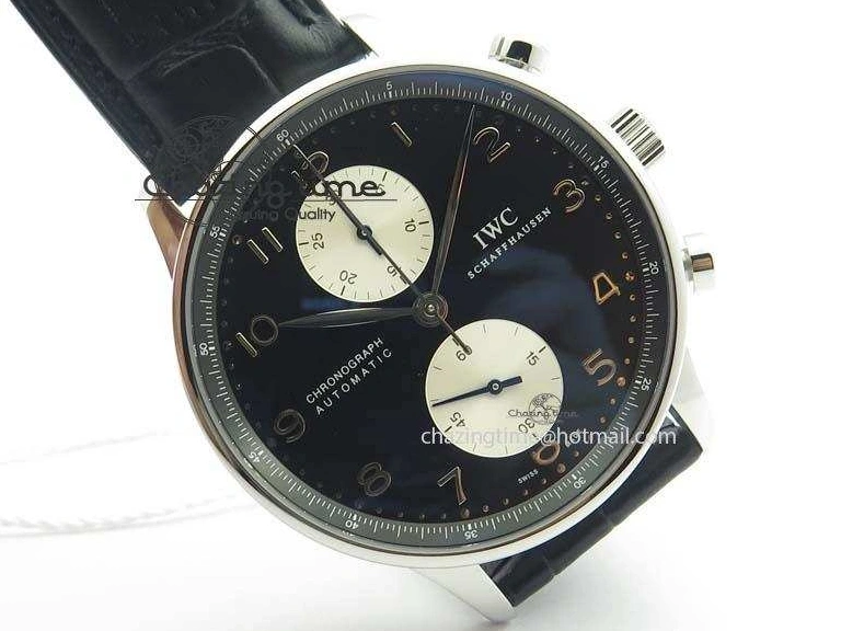 MIROTIME 0512 Modern Portuguese IW371404 ZF V3 1:1 Best Edition SS Black Dial On Black Leather Strap A 7267
